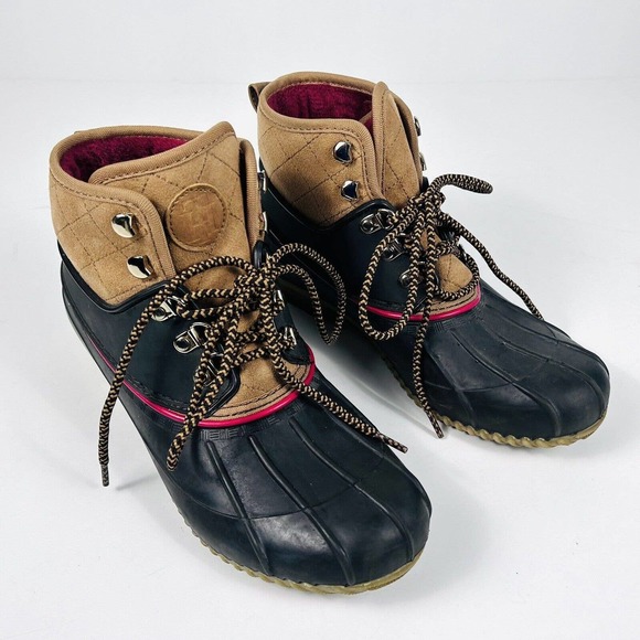 Tommy Hilfiger 9M Womens TWRINAH Duck Books Waterproof Snow Rain Ankle Lace Up - Picture 1 of 8